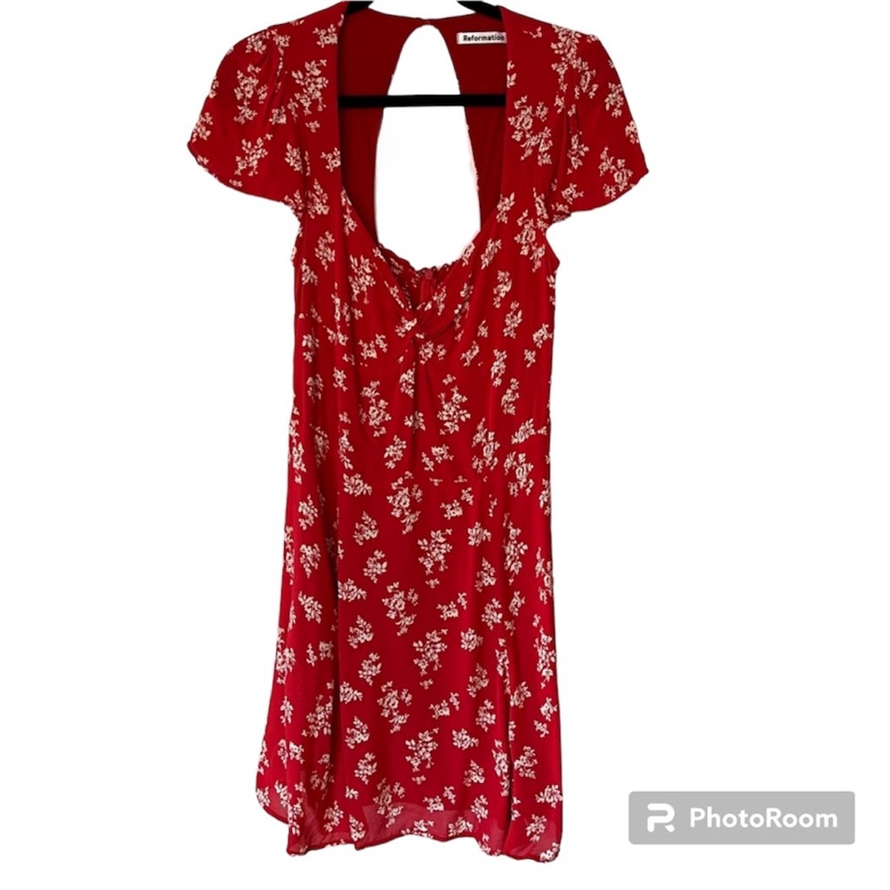 Reformation Kenni Dress in Red Floral Size 12